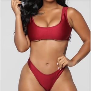 Red burgundy bikini